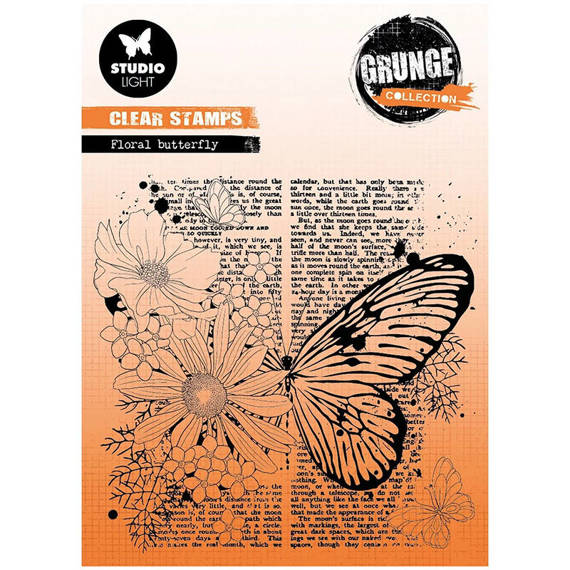 STUDIOLIGHT - Transparenten Stempel - Floral butterfly Schmetterling, Blumen