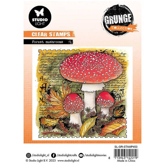 STUDIOLIGHT - Transparenten Stempel - Forrest Mushrooms Grunge collection Fliegenpilze