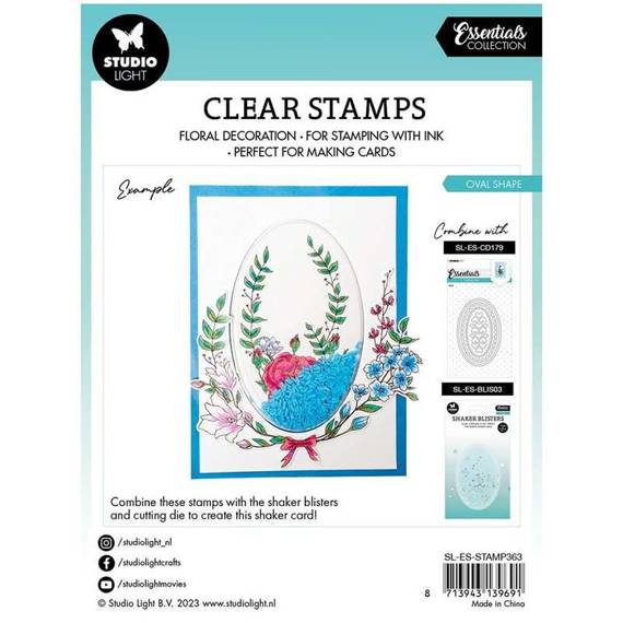 STUDIOLIGHT - Transparenten Stempel - Oval Blumen