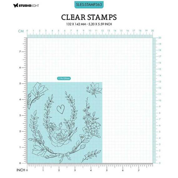 STUDIOLIGHT - Transparenten Stempel - Oval Blumen