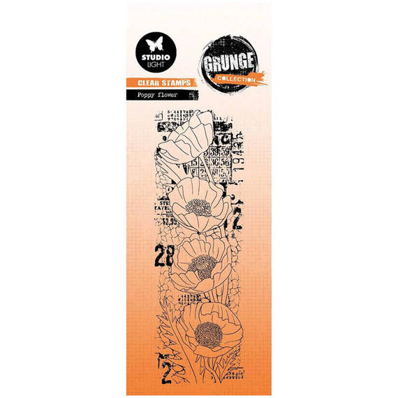 STUDIOLIGHT - Transparenten Stempel - Poppy flower Grunge collection Mohnblumen