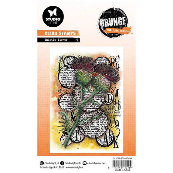 STUDIOLIGHT - Transparenten Stempel - Thistle Grunge collection Distel