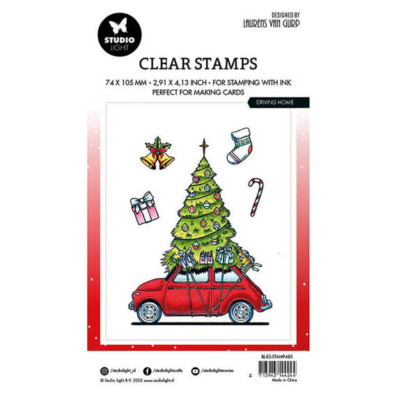 STUDIOLIGHT - Transparenter Stempel - Driving home, Weihnachtsbaum, Auto, 