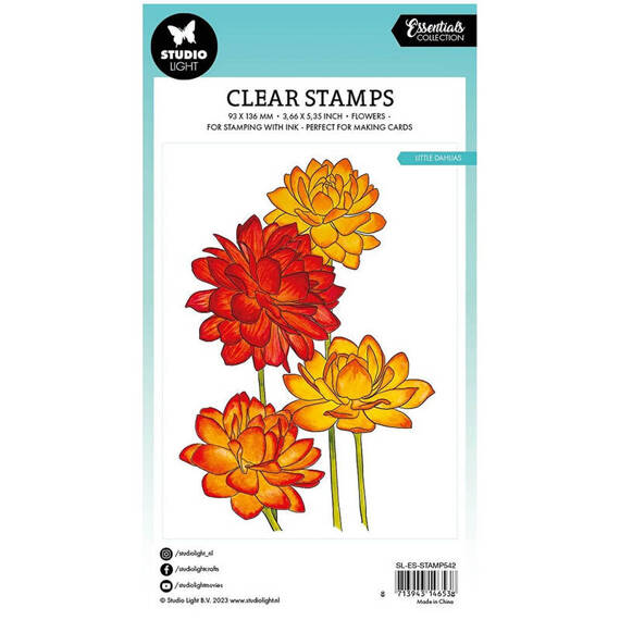 STUDIOLIGHT - Transparenter Stempel - Little dahlias dalie, Kleine Dahlien Dahlien