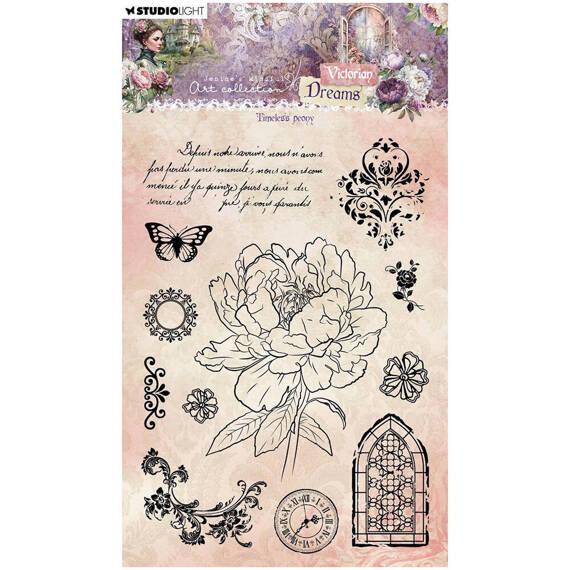 STUDIOLIGHT - Transparenter Stempel - Timeless peony, Pfingstrose