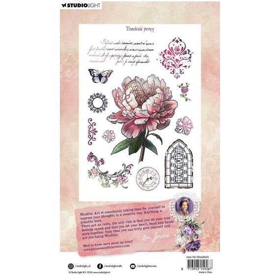 STUDIOLIGHT - Transparenter Stempel - Timeless peony, Pfingstrose