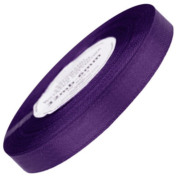 Satinband 12 mm - Dunkelviolett - 32 lfm