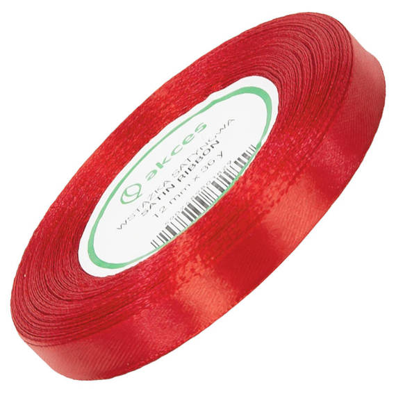 Satinband 12 mm - rot - 32 lfm