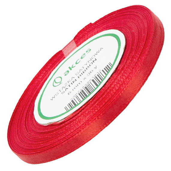 Satinband 6 mm - Rot- 32 lfm