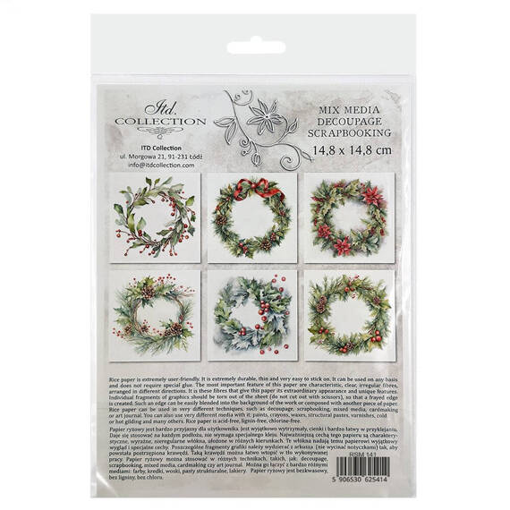 Scrapbooking-Bastelpapier-Set reis - ITD - RSM141 Weihnachtsgirlanden