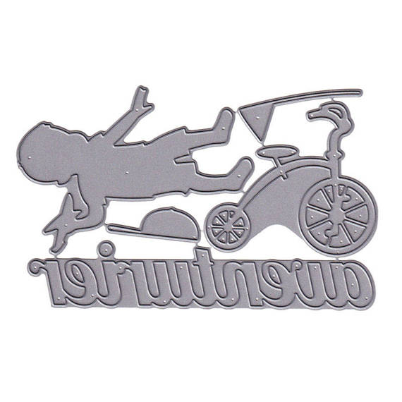 Stanzform Präge Stanzschablone Cutting Die Kesi'Art - Metalix - Abenteuerlicher Junge OD-022 Junge Fahrrad