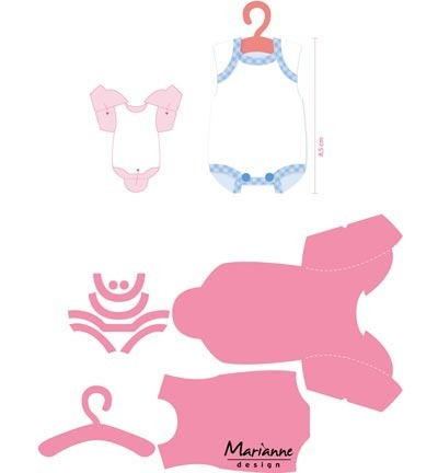 Stanzform Präge Stanzschablone Cutting Die - Marianne Design - Eline's Baby Onesie, Nachtwäsche