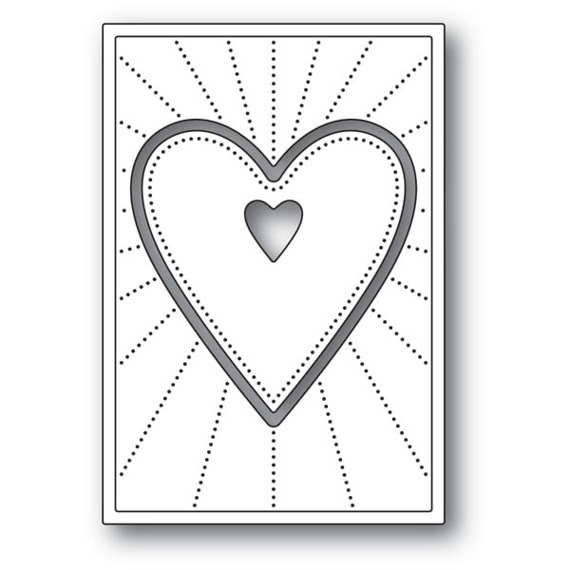 Stanzform Präge Stanzschablone Cutting Die - Poppystamps - Deco Shining Heart Rahmen