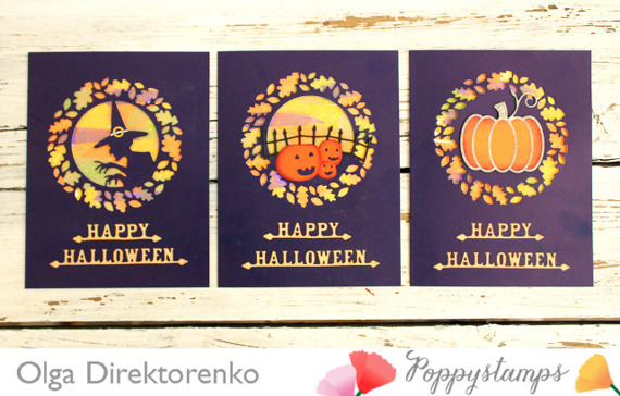 Stanzform Präge Stanzschablone Cutting Die - Poppystamps - Doodle Jack o Lanterns - Kürbisse