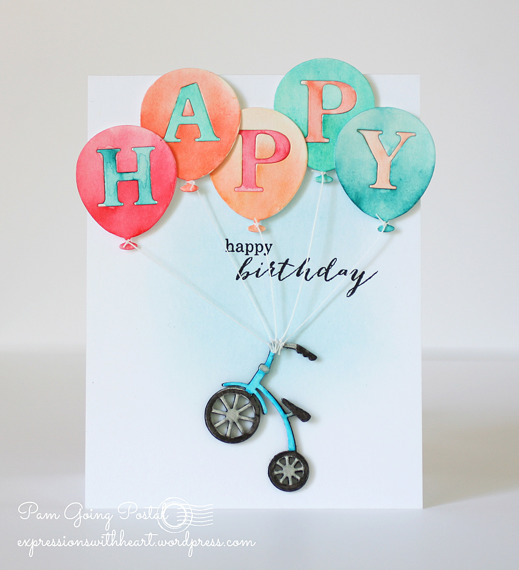 Stanzform Präge Stanzschablone Cutting Die - Poppystamps - Happy Balloons