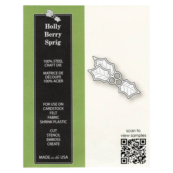 Stanzform Präge Stanzschablone Cutting Die - Poppystamps - Holly Berry Sprig - Stechpalme