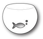 Stanzform Präge Stanzschablone Cutting Die - Poppystamps - Little Fish Bowl Aquarium, Fisch