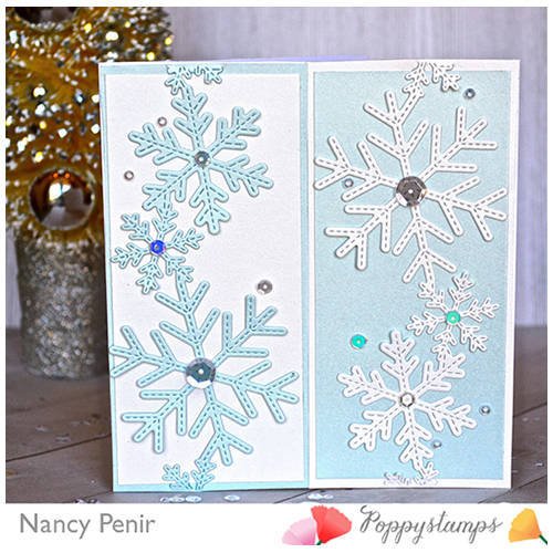 Stanzform Präge Stanzschablone Cutting Die - Poppystamps - Stitched Alpine Snowflakes