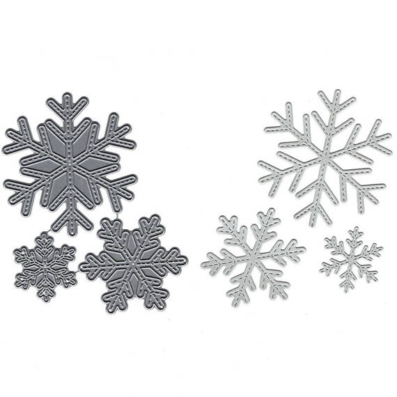 Stanzform Präge Stanzschablone Cutting Die - Poppystamps - Stitched Alpine Snowflakes