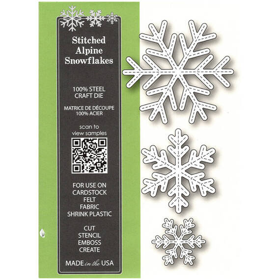 Stanzform Präge Stanzschablone Cutting Die - Poppystamps - Stitched Alpine Snowflakes