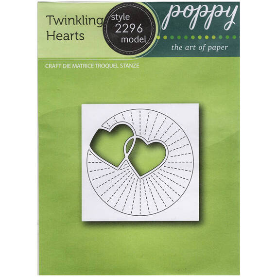 Stanzform Präge Stanzschablone Cutting Die - Poppystamps - Twinkling Hearts zwei Herzen