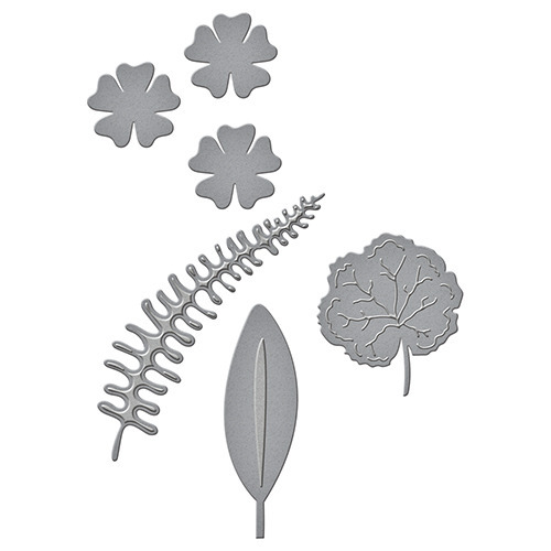 Stanzform Präge Stanzschablone Cutting Die - Spellbinders - Geranien und Blätter - Pelargonienblätter