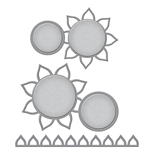 Stanzform Präge Stanzschablone Cutting Die - Spellbinders - Sunflower Photo Holder - Rahmen Sonnenblume Blume