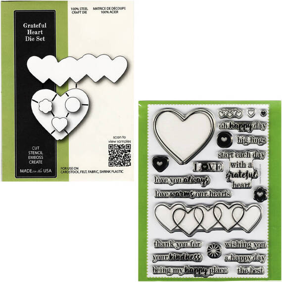 Stanzform Präge Stanzschablone Cutting Die + Stempel - Poppystamps - Grateful Heart 