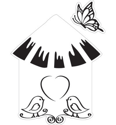 Stanzform Präge Stanzschablone Cutting Die und Briefmarken - Marianne Design - Vogelhaus, Schmetterling