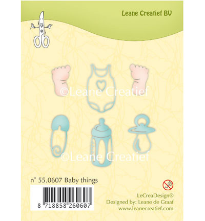 Stempel - Leane - Baby Things 55.0607 Schlafanzug, Flasche, Schnuller, Füße, Alphabet