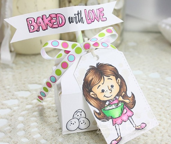 Stempel - Whimsy Stamps - Baked with Love - Mädchen, Backwaren