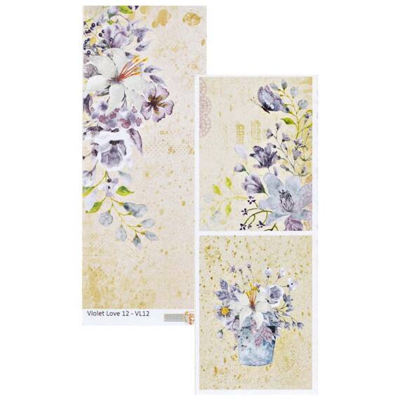 Studio 75 - Scrapbooking Papier Streifen - Violet Love 12 