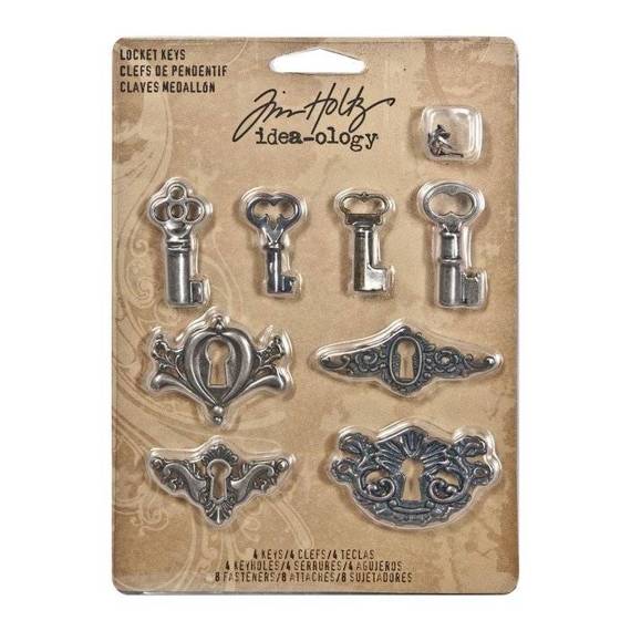 TIM HOLTZ - Ornamente aus Metall - Idea-Ology - Locket Keys with Fasteners Schlüssel und Schilder