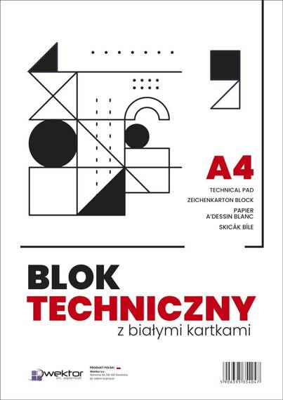 Technischer Weißblock Vector 160 g - A4, 10 Blatt