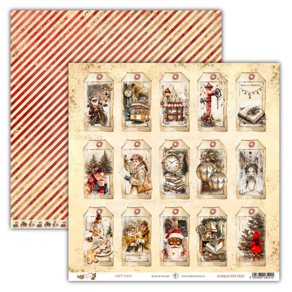 UHK 30x30cm doppelseitig Scrapbooking Basteln Papier - Holiday Glow - Gift Tags