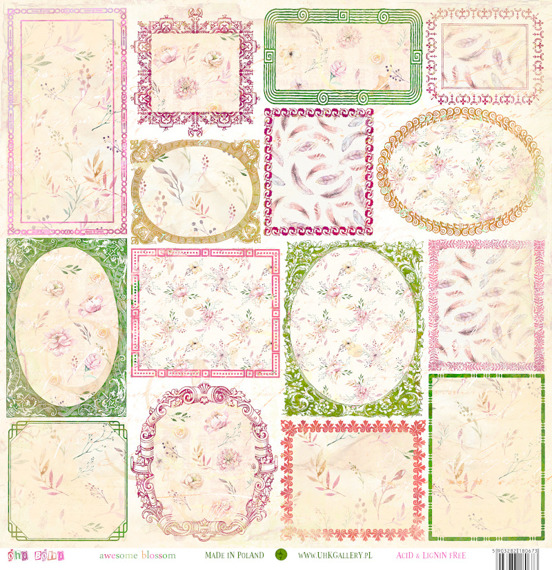 UHK 30x30cm doppelseitig Scrapbooking Papier Designpapier 250g Awesome Blossom