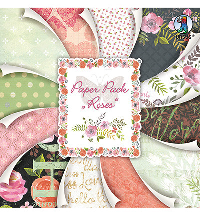 URSUS Set 25 Blatt 30,5x30,5cm einseitig Scrapbooking Papier 190g, Roses