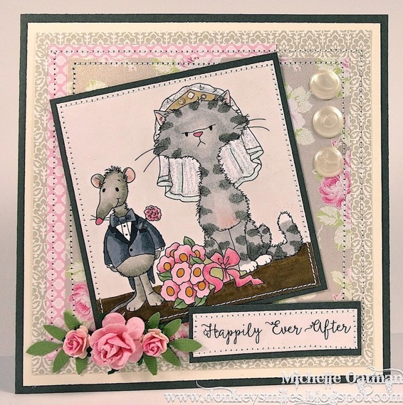 WHIMSY STAMPS - Gummistempel Motivstempel Wedding the Odd Couple - Katze und Maus, Hochzeit