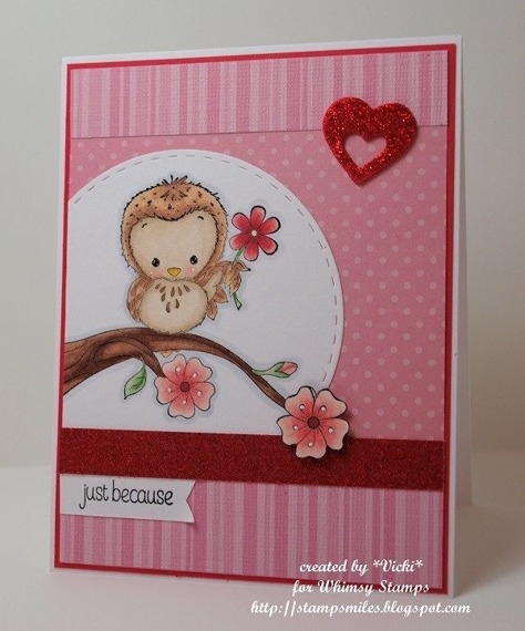 WHIMSY STAMPS - Gummistempel Motivstempel Woodland Owl  Eule auf einem Ast