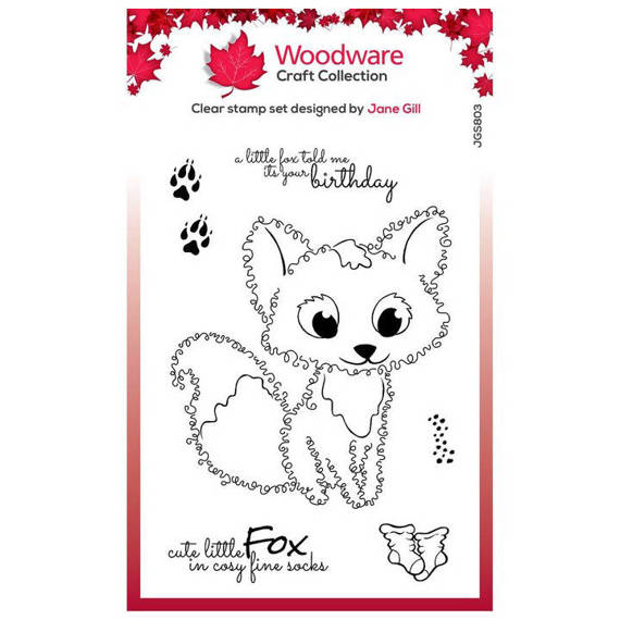 WOODWARE Transparent Stempeln Set Motivstempel Clear Stamps - Fuzzie friends Freddie fox 