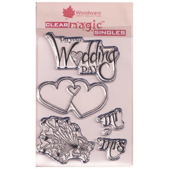 WOODWARE Transparent Stempeln Set Motivstempel Clear Stamps, Herz Hochzeit JGS394