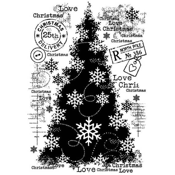 WOODWARE Transparent Stempeln Set Motivstempel Clear Stamps - Snow Frosted Tree Weihnachtsbaum