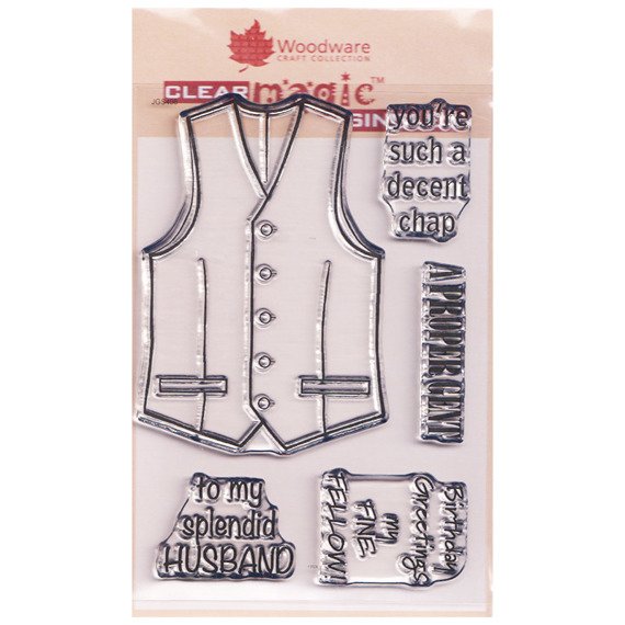 WOODWARE Transparent Stempeln Set Motivstempel Clear Stamps, Weste Waistcoat