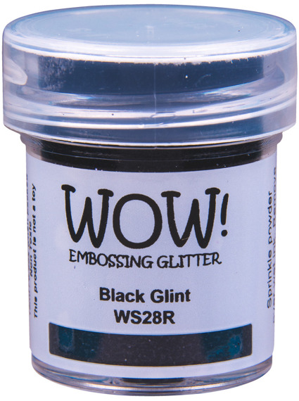WOW! Embossingpulver mit Glitzer Embossingpuder Einbrennpulver 15ml, Black Glint WS28R