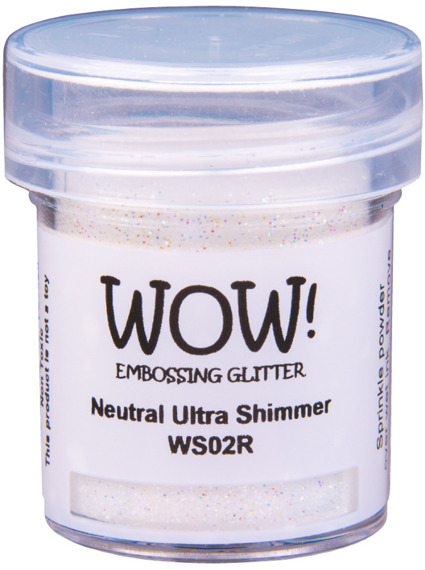 WOW! Embossingpulver mit Glitzer Embossingpuder Einbrennpulver 15ml, Neutral Ultra Shimmer WS02R