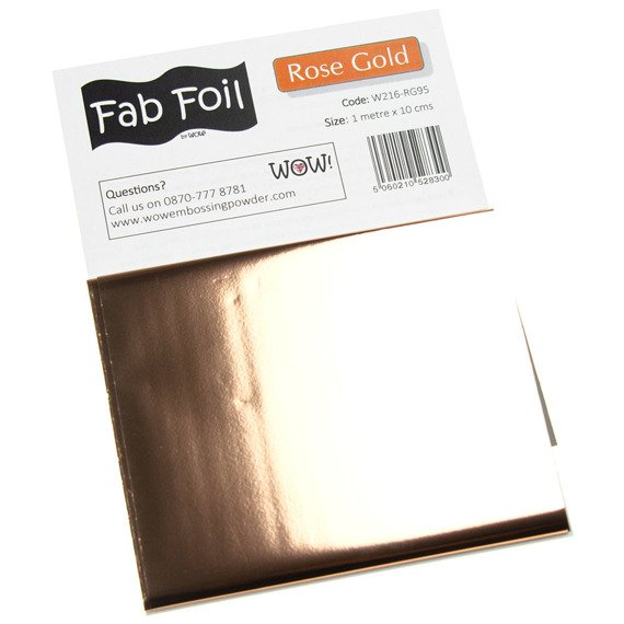 WOW Metallic Transfer Folie für Scrapbooking Decoupage 1mx10.1cm, Rose Gold