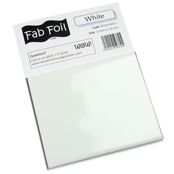 WOW Metallic Transfer Folie für Scrapbooking Decoupage 1mx10.1cm, Snowy White - weiß