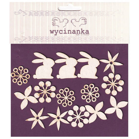 WYCINANKA - Dekorpappe Ostern 2015 -Set, Häschen, Blumen