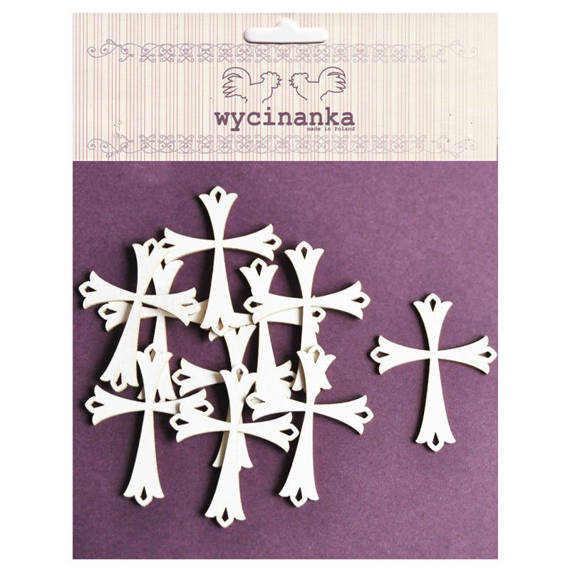 WYCINANKA - Dekorpappe SACRUM Kreuze Muster 2 - 10Stück 