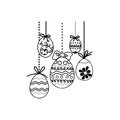 AGATERIA - Transparent Stempel Motivstempel Clear Stamp - Hanging Easter eggs, Hängende Ostereier 